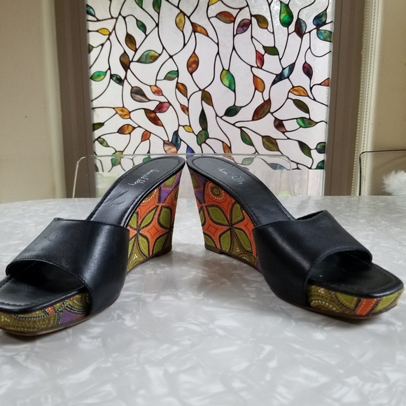 ::FINAL::SAM & LIBBY Colorful Platform Wedge  Sz 8 - Picture 2 of 6